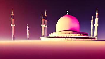 Ai generated islamic praying mosque arabic, eid mubarak photo