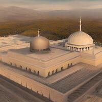 Ai generated islamic praying mosque arabic, eid mubarak photo