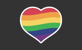 Hearth shape icon with rainbow flag colors. Pride month. vector