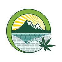 Mountain and lake logo vector