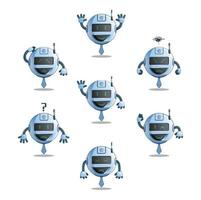 Set robot emoticon illustration vector