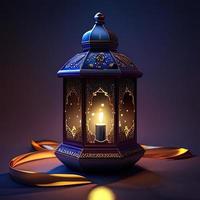 Muslim Islamic Arabic lantern. Background with a Arabic lantern of the celebration of Ramadan Kareem. Ai generative art photo