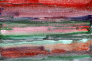 Striped green -red watercolor background texture photo