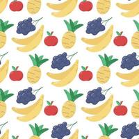 Bright summer fruity seamless pattern vector