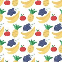 Bright summer fruity seamless pattern vector