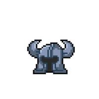 iron helm in pixel art style vector