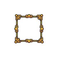 gold frame in pixel art style vector