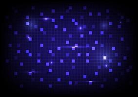 Digital data square blue pattern pixel technology with glowing lights vector background