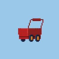 toy trolley in pixel art style vector