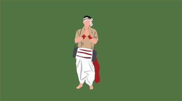 dhuliya ilustración , bihu ilustración, asalmés tradicional vestir vector