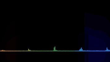 música igualada, sonido visualización ola animación. resumen digital audio forma de onda música igualada lazo animación en negro antecedentes. audio espectro bailando video