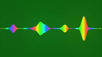 música igualada animación en verde pantalla fondo, sonido visualización ola animación. resumen digital audio forma de onda música igualada lazo animación antecedentes. audio espectro bailando video