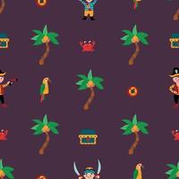 Seamless pattern Pirate party. Design for fabric, textile, wallpaper, packaging. vector