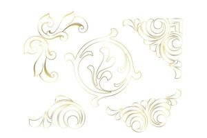 Vector damask vintage baroque scroll ornament swirl. Victorian monogram heraldic shield swirl. Retro floral leaf pattern border foliage antique  acanthus calligraphy engraved tattoo.Tile decor element