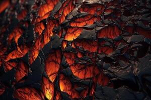 orange texture of floating flowing hot magma photo