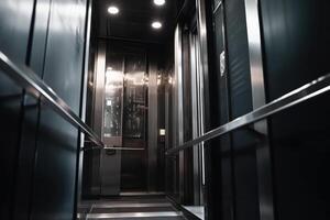 vacío negro ascensor negocio edificio generativo ai foto