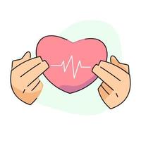 flat vector illustration, cute heart signal in heart.