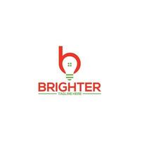 BRIGHTER lettering word lettering with B light combine logo and icon sign symbol vector illustration