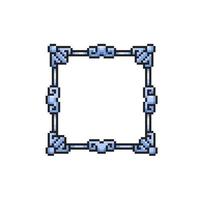 blue frame in pixel art style vector