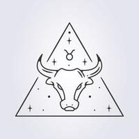 taurus zodiac astrology horoscope vector line art illustration design