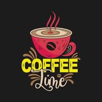 café hora hipster Clásico estilizado letras. vector ilustración taza de café.