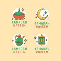 conjunto de Ramadán etiquetas. vector ilustración para tarjeta, pegatina, póster, etc