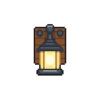 lamp in pixel art style vector