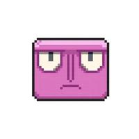 rectangle head in pixel art style vector