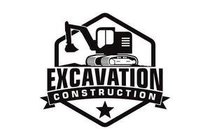 Excavator logo template vector. Heavy equipment logo vector for construction company.