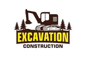excavador logo modelo vector. pesado equipo logo vector para construcción compañía.