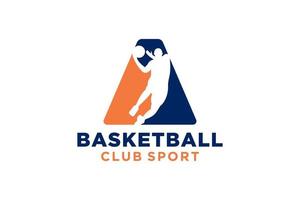 Initial letter A basketball logo icon. basket ball logotype symbol. vector