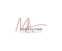 Initial MK signature logo collection template vector. Hand drawn Calligraphy lettering Vector illustration.