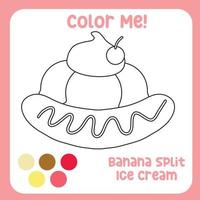 Coloring activity for children. Educational coloring worksheet. Printable coloring page or sheet outline of ice cream on white background. Practice worksheet for school and kindergarten. Vector file.