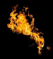 Fire flame isolate on black background. Burn flames, abstract texture. Art design for fire pattern, flame texture. photo