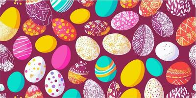 Seamless Vector Repeat Pattern of Easter Eggs