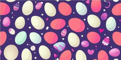 Vector Illustration of Rabbit and Easter Eggs