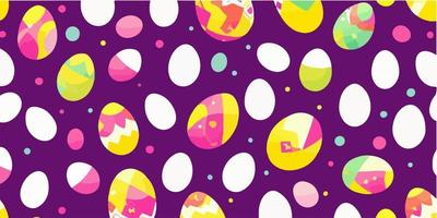 Easter Vector Pattern with Decorated Eggs