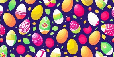 Vector Illustration of Colorful Easter Eggs