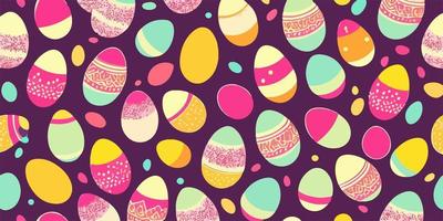 Vector Easter Egg and Flower Seamless Pattern for Textile Design