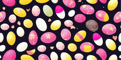 Vector Illustration of Colored Easter Eggs in a Festive Holiday Setting