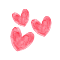 watercolor heart set,  concept love, valentine's day icon watercolor set, watercolor painted pink heart png