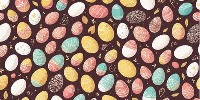 Vector Illustration of Easter Egg Seamless Pattern Design