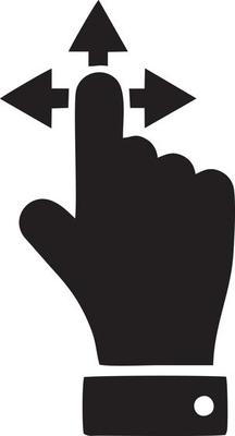 Hand icon symbol vector image. Illustration of the isolated finger hand touch human design. EPS 10