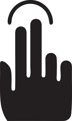Hand icon symbol vector image. Illustration of the isolated finger hand touch human design. EPS 10