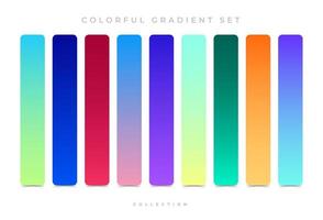 Collection of colorful smooth gradient backgrounds for graphic design. Vector illustration