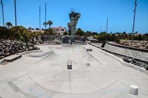 A concrete skate ramp photo