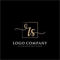 Initial RS feminine logo collections template. handwriting logo of initial signature, wedding, fashion, jewerly, boutique, floral and botanical with creative template for any company or business. vector