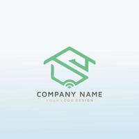 smart home vector logo design letter S