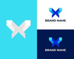 Abstract MX 3d modern business logo design template vector