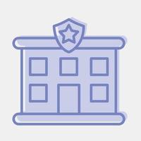 Icon police station. Building elements. Icons in two tone style. Good for prints, web, posters, logo, site plan, map, infographics, etc. vector